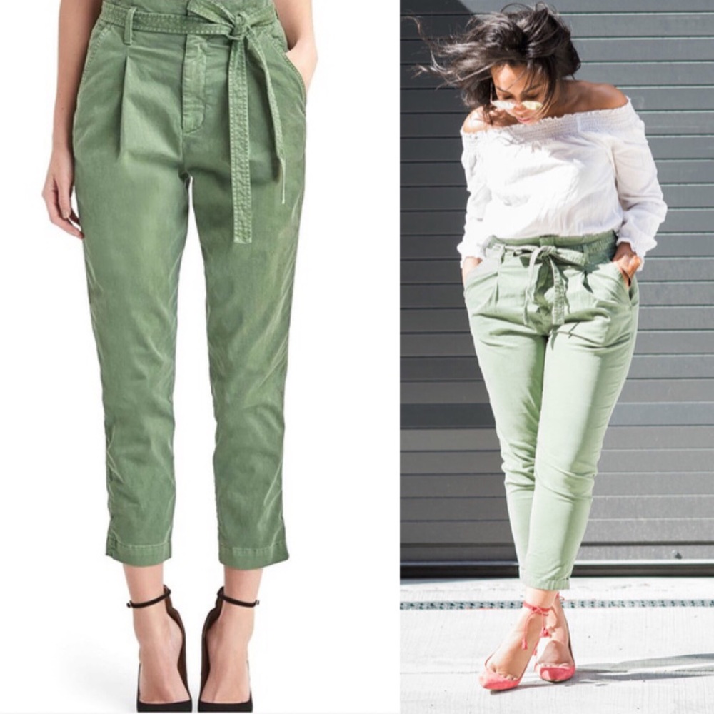 GAP 👒 33 Tall paper bag high waist tie pants